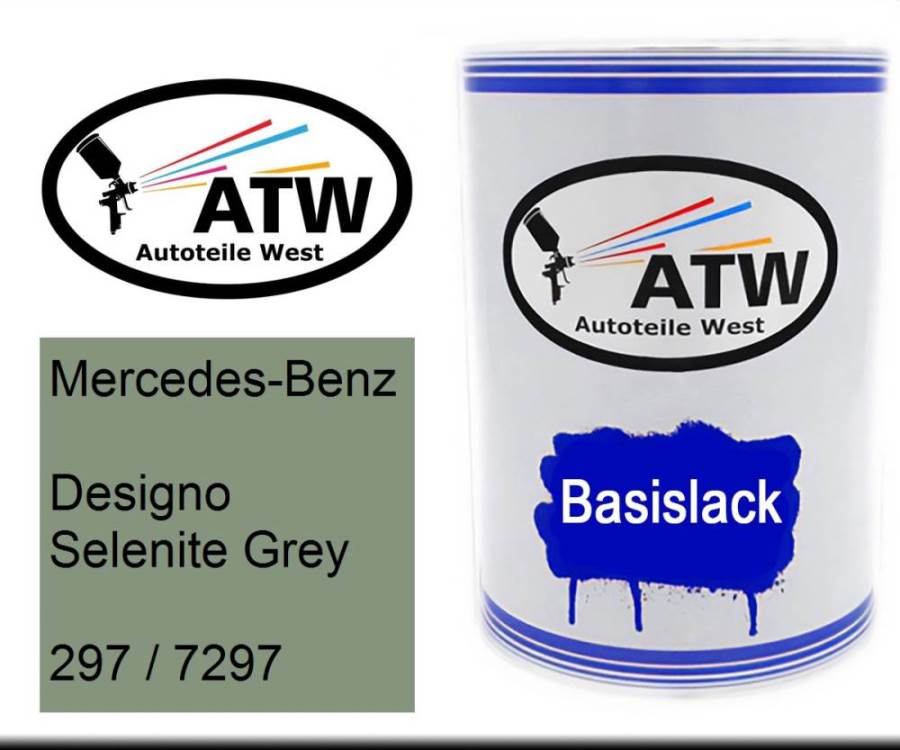 Mercedes-Benz, Designo Selenite Grey, 297 / 7297: 500ml Lackdose, von ATW Autoteile West.